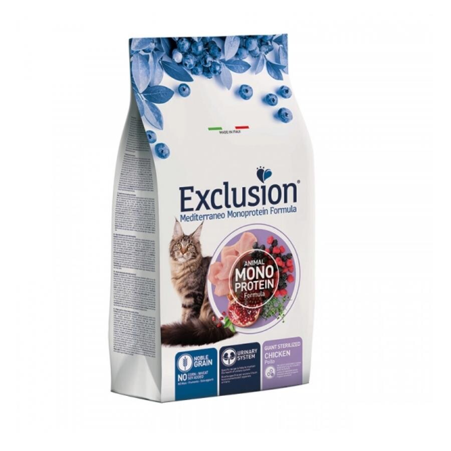 Exclusion Monoprotein Tavuklu Ve Narlı Düşük Tahıllı İri Irk Kısırlaştırılmış Kedi Maması 1.5 KG  | SRC: Barcode: 8011259003829