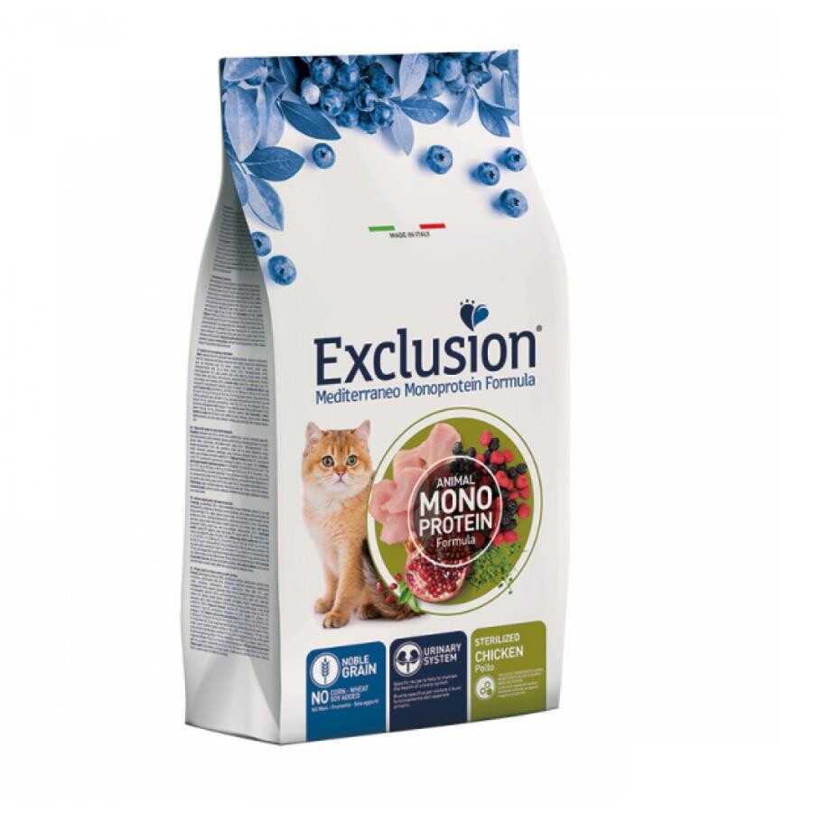 Exclusion Monoprotein Tavuklu Ve Narlı Düşük Tahıllı Kısırlaştırılmış Kedi Maması 12 KG  | SRC: Barcode: 8011259004192