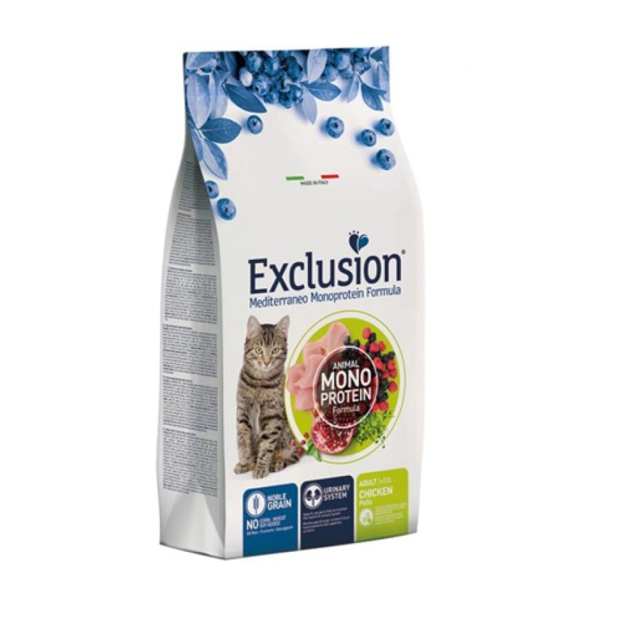 Exclusion Monoprotein Tavuklu Ve Narlı Düşük Tahıllı Yetişkin Kedi Maması 12 KG  | SRC: Barcode: 8011259003690