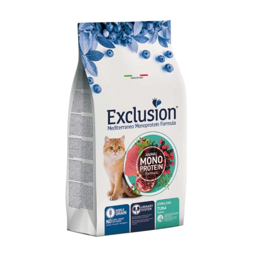 Exclusion Monoprotein Ton Balıklı Ve Narlı Düşük Tahıllı Kısırlaştırılmış Kedi Maması 1.5 KG  | SRC: Barcode: 8011259003805