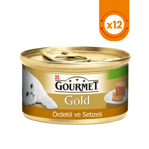 Gourmet Gold Ördek Havuç ve Ispanaklı Yetişkin Konserve Kedi Maması