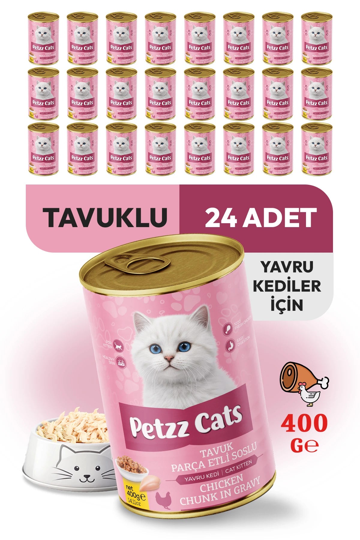 PetzzCats Tavuk Etli Yavru Kedi Konservesi
