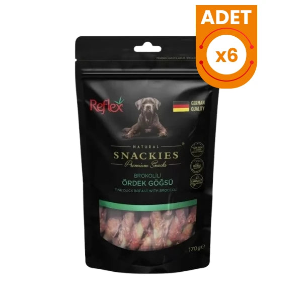 Reflex Snackies Natural Brokolili Ördek Göğsü Tahılsız Köpek Ödül Maması