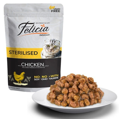 Felicia Pouch Kısırlaştırılmış Tavuklu Tahılsız Yetişkin Kedi Konservesi 85 GR TEKLI  | SRC: Barcode: 8682631200091