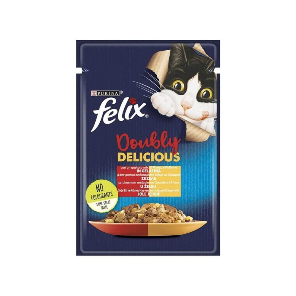 Felix Çifte Lezzet Sığır Ve Tavuk Etli Kedi Konservesi 85 GR TEKLI  | SRC: Barcode: 7613287484437