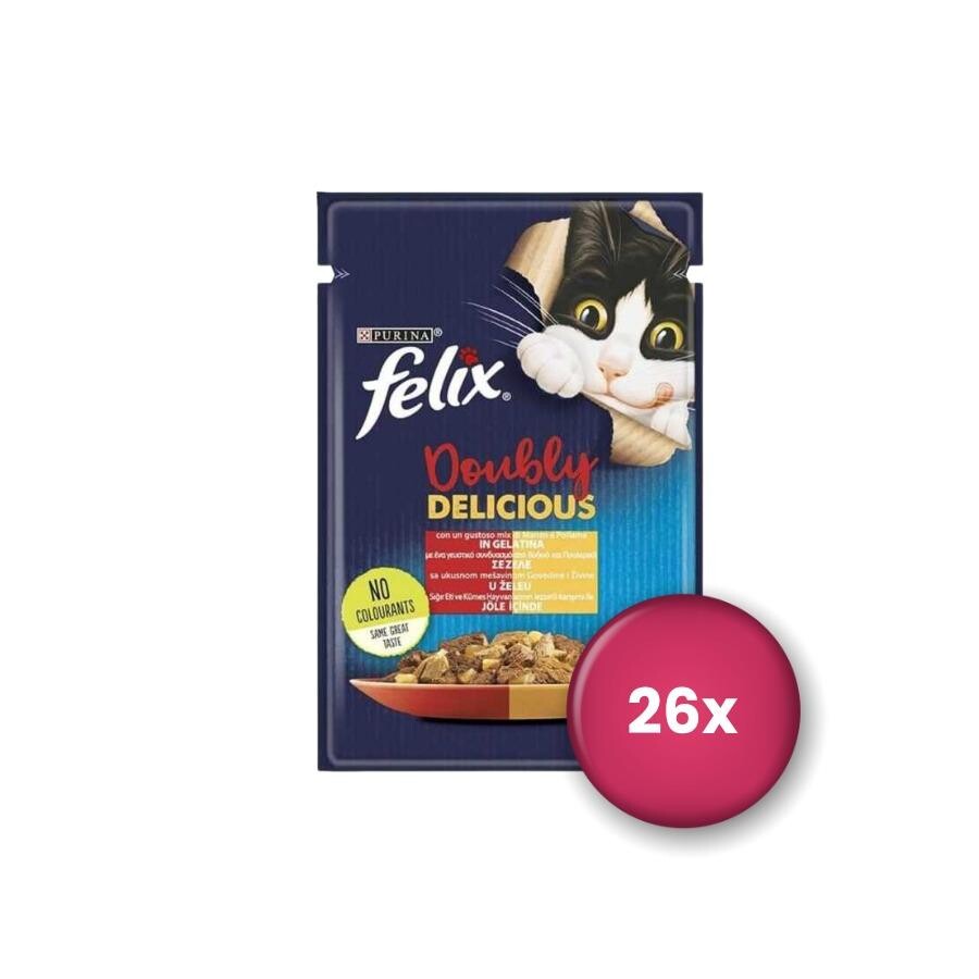 Felix Çifte Lezzet Sığır Ve Tavuk Etli Kedi Konservesi 85 GR 26 ADET  | SRC: Barcode: 12480130-26