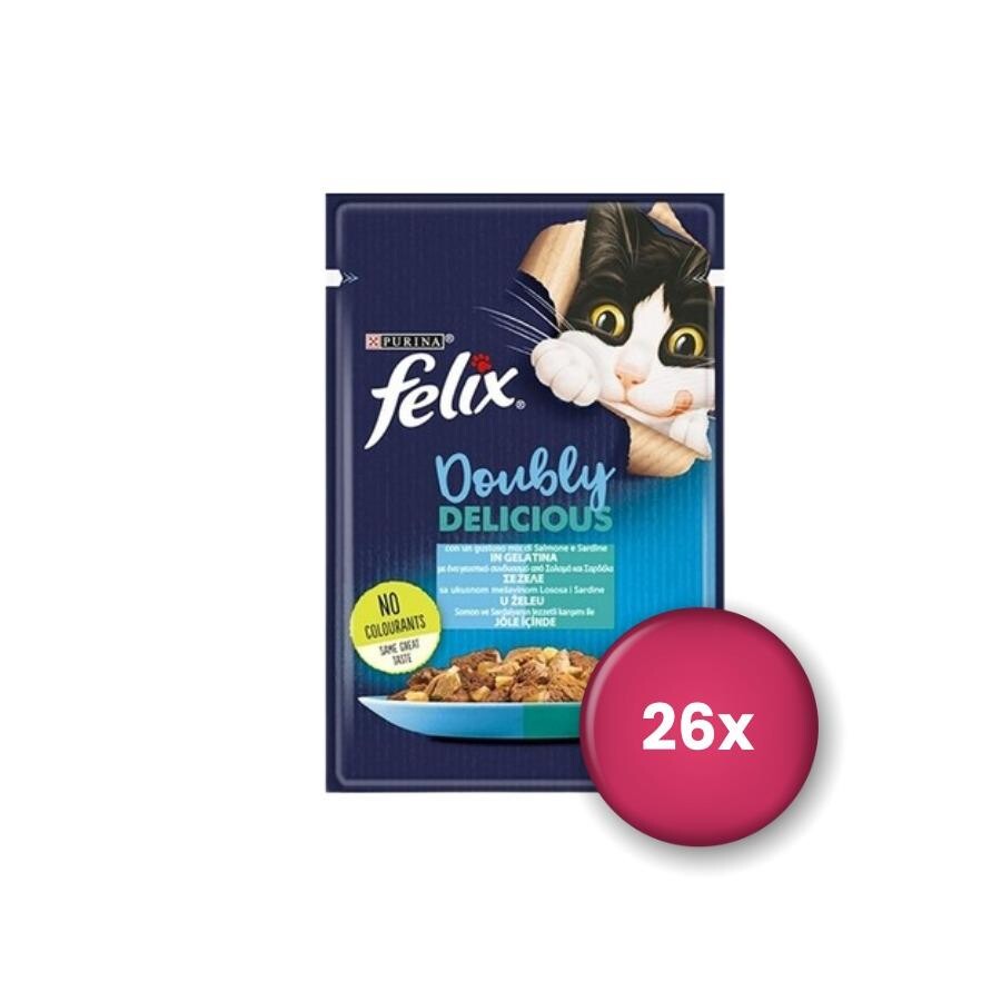 Felix Çifte Lezzet Somonlu Ve Sardalyalı Kedi Konservesi 85 GR 26 ADET  | SRC: Barcode: 7613287484673