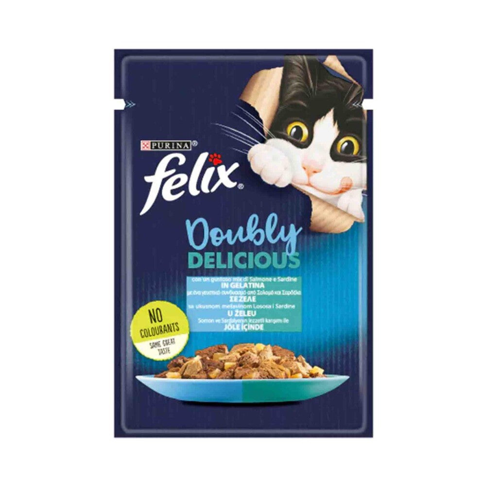 Felix Çifte Lezzet Somonlu Ve Sardalyalı Kedi Konservesi 85 GR TEKLI  | SRC: Barcode: 7613287484666