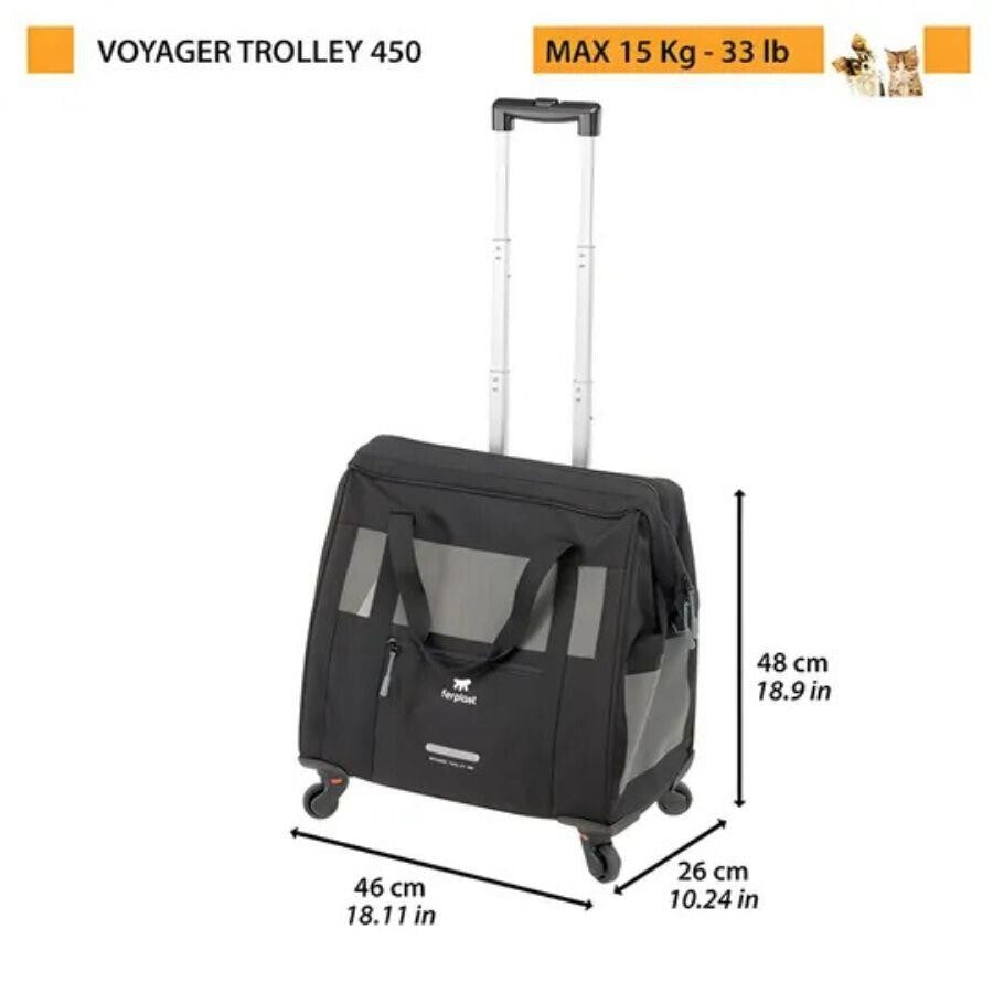 Ferplast Voyager 450 Kedi Ve Köpek Tekerlekli Taşıma Çantası 46X26X48 CM SIYAH  | SRC: Barcode: 8010690215624