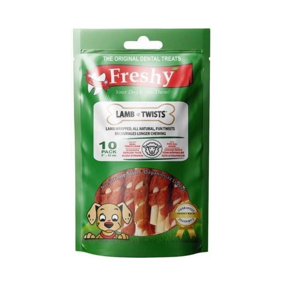 Freshy Kuzu Eti Kaplı Burgu Dental Çubuklar 100 GR 12 CM 10 ADET  | SRC: Barcode: 8698595910358