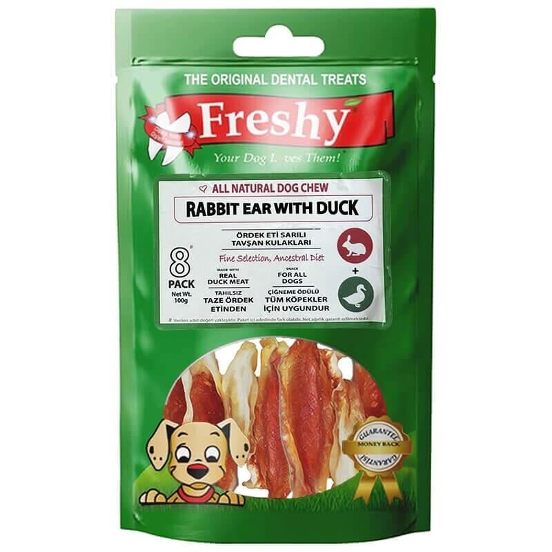 Freshy Ördek Eti Kaplı Tavşan Kulağı Köpek Ödülü 100 GR  | SRC: Barcode: 8698595911270