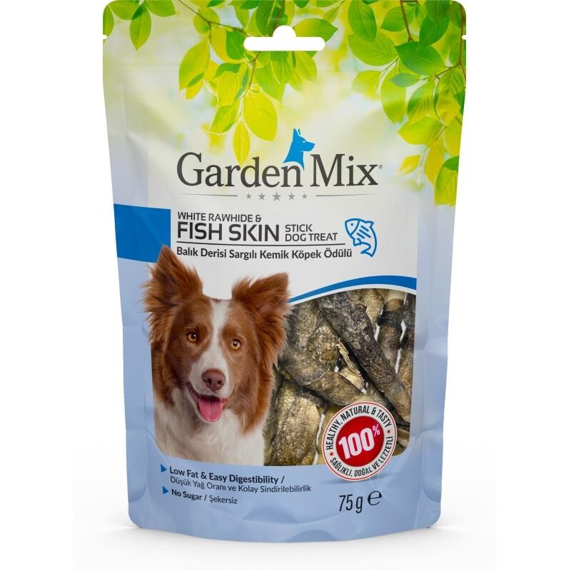 Garden Mix Balık Derisi Sargılı Kemik Köpek Ödülü 75 GR  | SRC: Barcode: 8681085431440