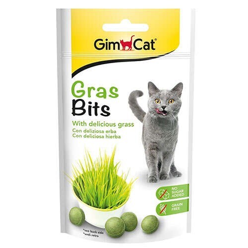 Gimcat Gras Bits Çimen Aromalı Sindirim Sistemi Destekleyici Kedi Ödül Tableti 50 GR  | SRC: Barcode: 4002064407630