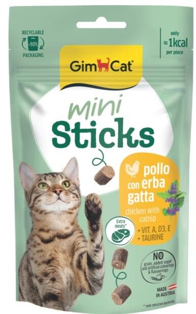 Gimcat Mini Sticks Kedi Otlu Ve Tavuklu Ödül Çubukları 50GR  | SRC: Barcode: 4002064422251