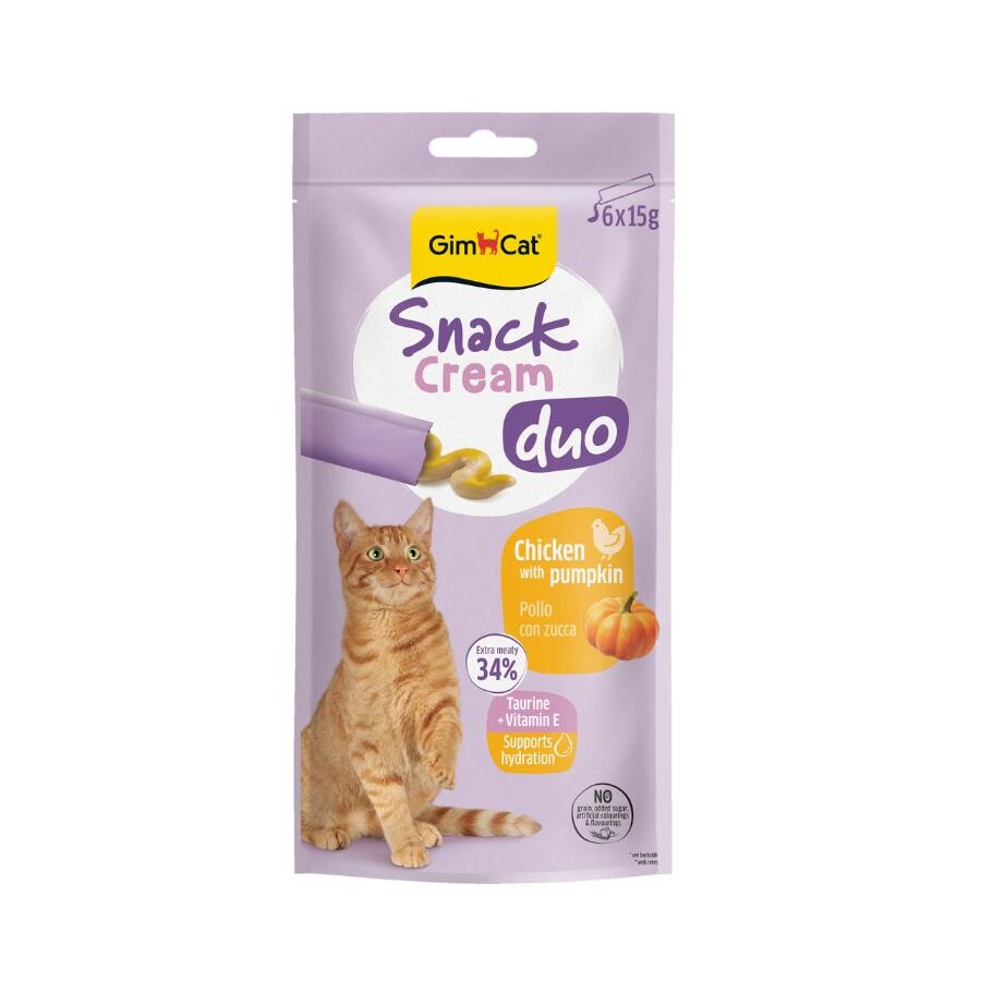Gimcat Snack Cream Duo Tavuklu & Balkabaklı Kedi Ödülü 6X15GR  | SRC: Barcode: 4002064422558