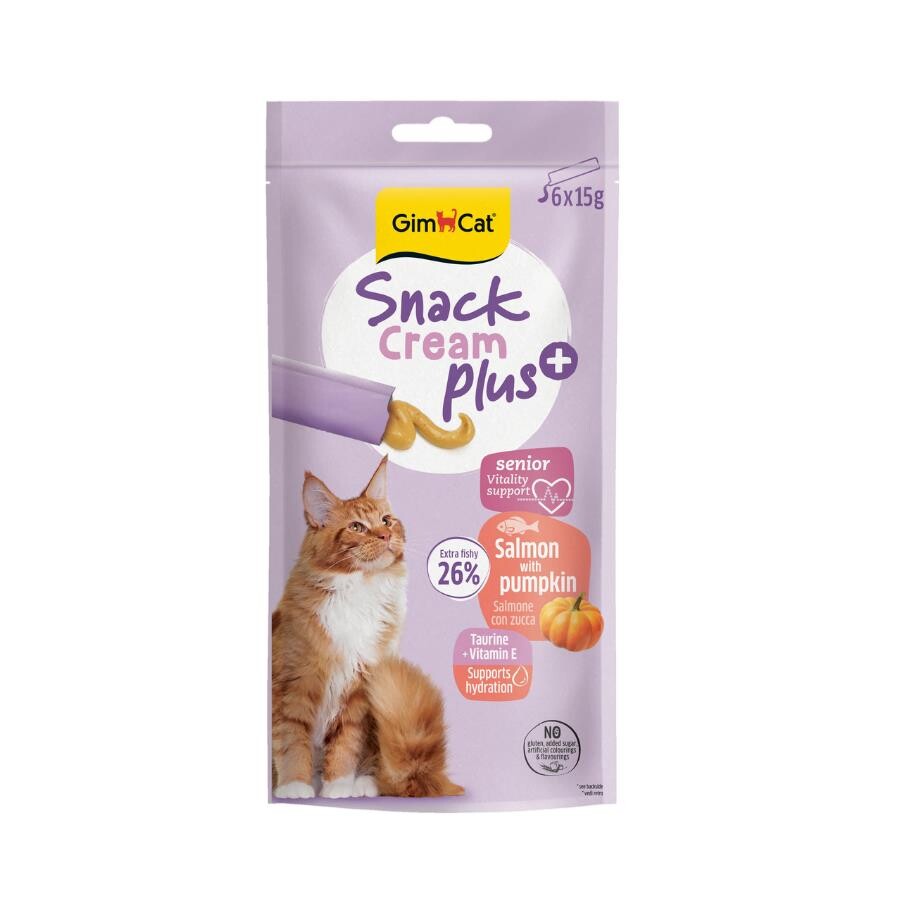 Gimcat Snack Cream Senior Somonlu & Balkabaklı Kedi Ödülü 6X15GR  | SRC: Barcode: 4002064422572