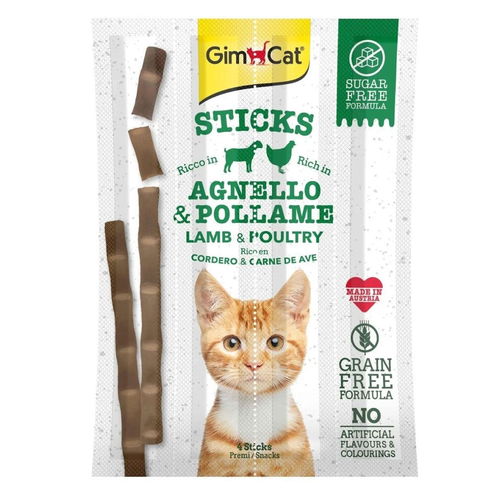 Gimcat Sticks Kuzu Etli Tavuklu Tahılsız Ödül Çubukları 20 GR 4'LÜ  | SRC: Barcode: 4002064420523