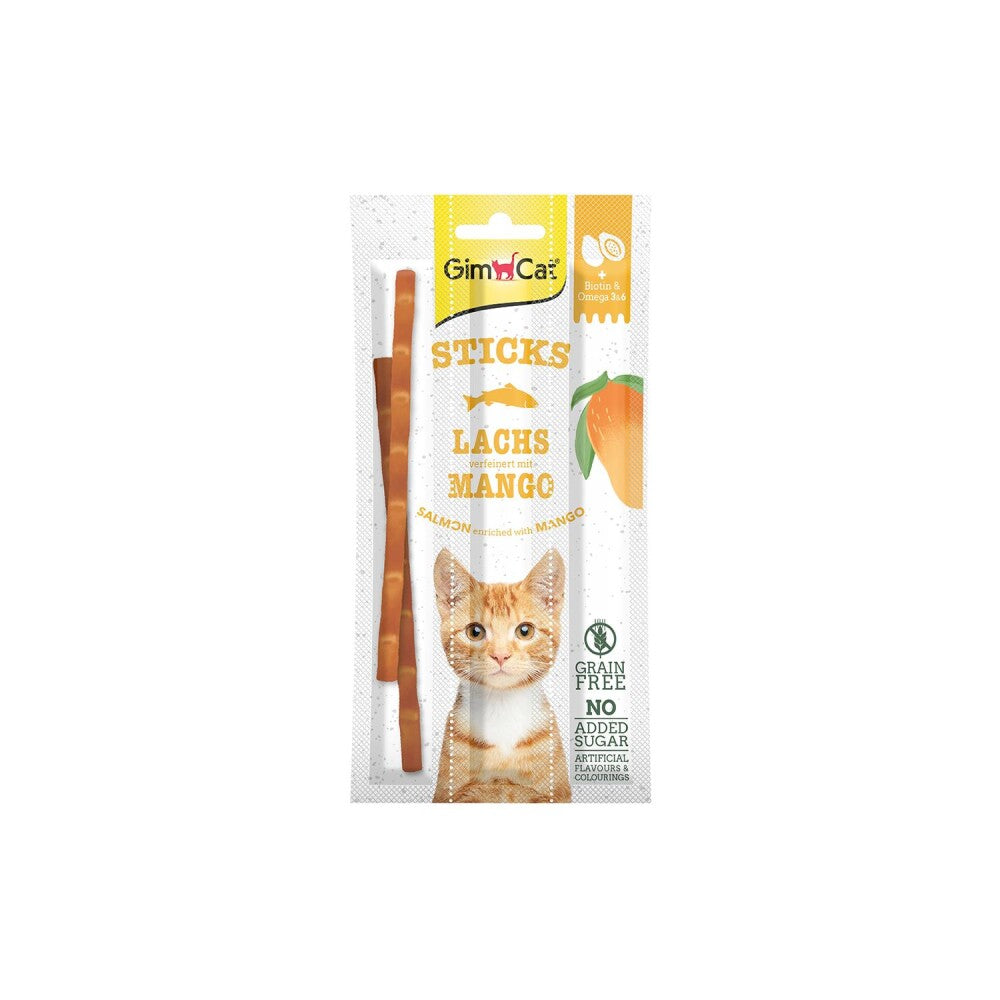 Gimcat Sticks Somonlu & Mangolu Kedi Ödül Çubuğu 3 X 15 GR  | SRC: Barcode: 4002064420554