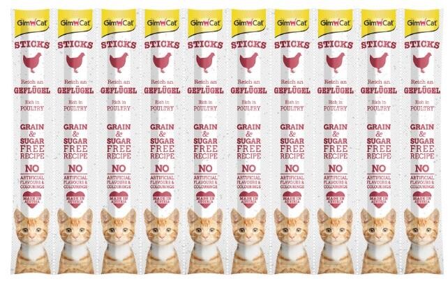 Gimcat Sticks Tahılsız Kümes Hayvanlı Ödül Çubuğu 10'LU  | SRC: Barcode: 4002064422015