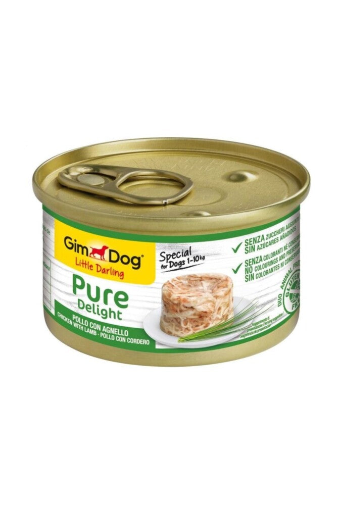 Gimdog Pure Delight Tavuklu Ve Kuzulu Konserve Yetişkin Köpek Maması 85 GR  | SRC: Barcode: 4002064513041