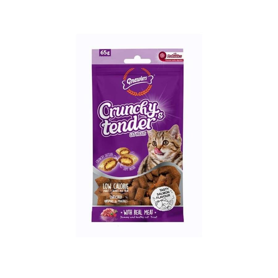 Gnawlers Crunchy Somonlu Prebiotik Destekli Kedi Ödül Maması 65GR  | SRC: Barcode: 6942133312046