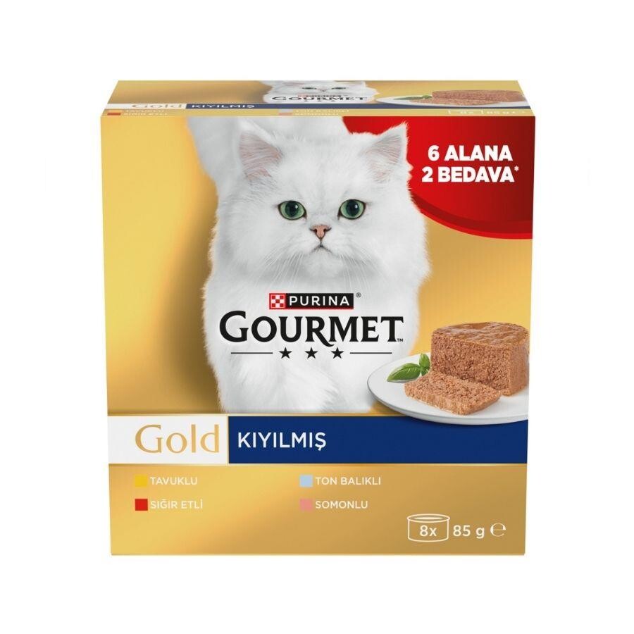 Gourmet Gold Kıyılmış Karışık Çeşitli Yetişkin Kedi Konservesi 8 Al 6 Öde 85 GR  | SRC: Barcode: 8445291929555