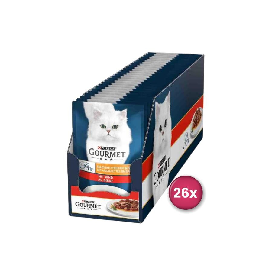 Gourmet Perle Pouch Parça Etli Izgara Sığır Etli Yetişkin Kedi Konservesi 85 GR 26 ADET  | SRC: Barcode: 7613287601285