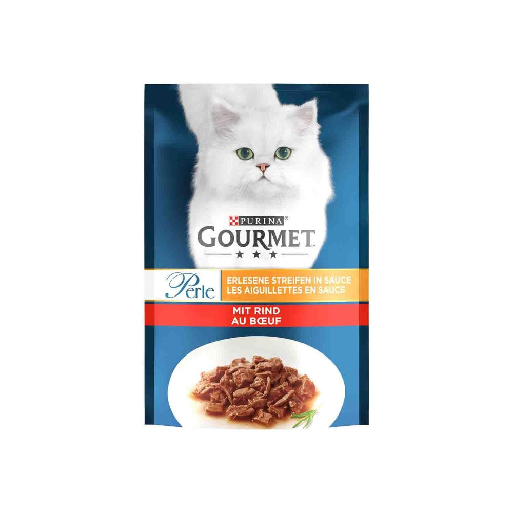 Gourmet Perle Pouch Parça Etli Izgara Sığır Etli Yetişkin Kedi Konservesi 85 GR TEKLI  | SRC: Barcode: 4000487225930