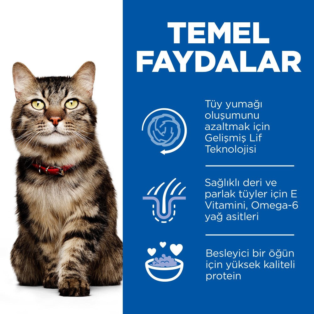 Hill's Science Plan Tüy Yumağı Önleyici Mükemmel Tüyler İçin Tavuklu Kedi Maması 1.5 KG  | SRC: Barcode: 052742069302