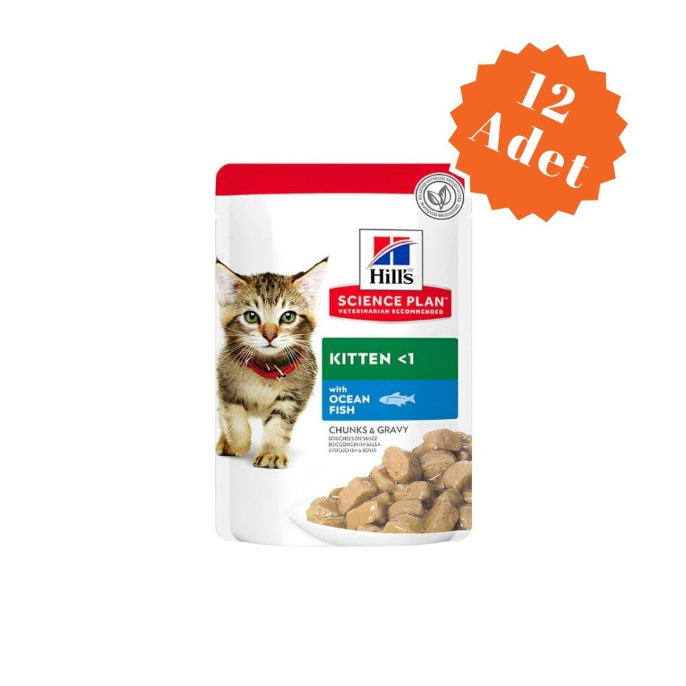 Hill's Science Plan Gravy Kitten Okyanus Balıklı Yavru Kedi Konservesi 85 GR 12 ADET  | SRC: Barcode: 52742211312