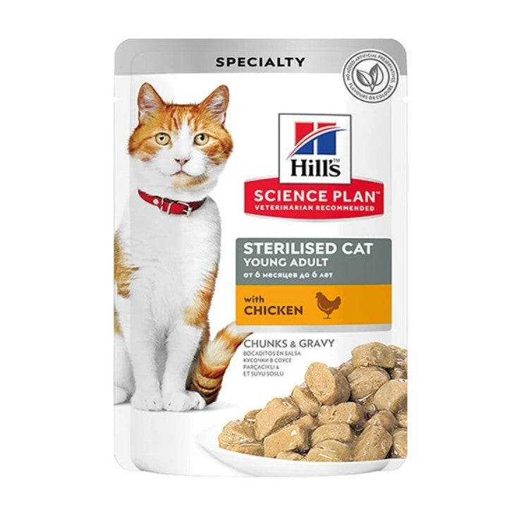 Hill's Science Plan Gravy Sterilesed Kısırlaştırılmış Tavuklu Yaş Kedi Maması 85 GR  | SRC: Barcode: 052742194103