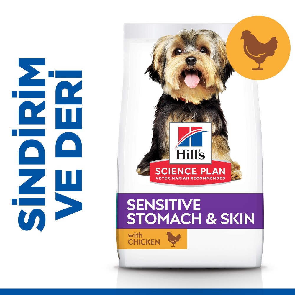 Hill's Science Plan Hassas Mide & Deri Yetişkin Küçük Ve Mini Irk Tavuklu Köpek Maması 1.5 KG  | SRC: Barcode: 052742008240