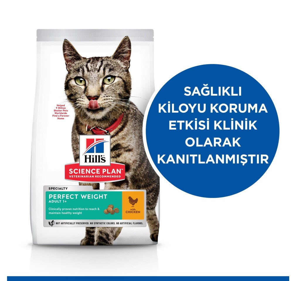 Hill's Science Plan İdeal Kilo Yetişkin Tavuklu Kedi Maması 2.5 KG  | SRC: Barcode: 052742025827