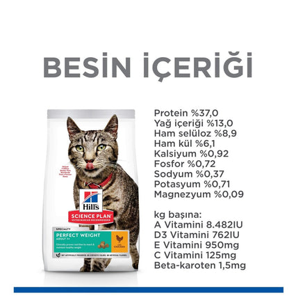 Hill's Science Plan İdeal Kilo Yetişkin Tavuklu Kedi Maması 2.5 KG  | SRC: Barcode: 052742025827