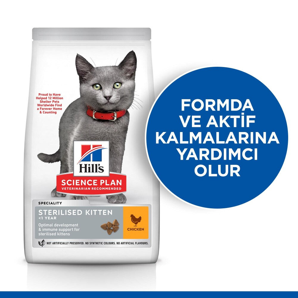 Hill's Science Plan Kısırlaştırılmış Tavuklu Yavru Kedi Maması 3 KG  | SRC: Barcode: 052742053516