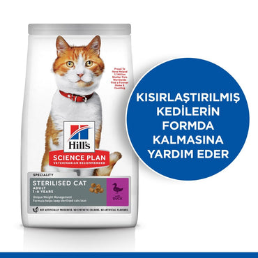 Hill's Science Plan Kısırlaştırılmış Yetişkin Ördekli Kedi Maması 8 KG + 2 KG  | SRC: Barcode: 052742035994