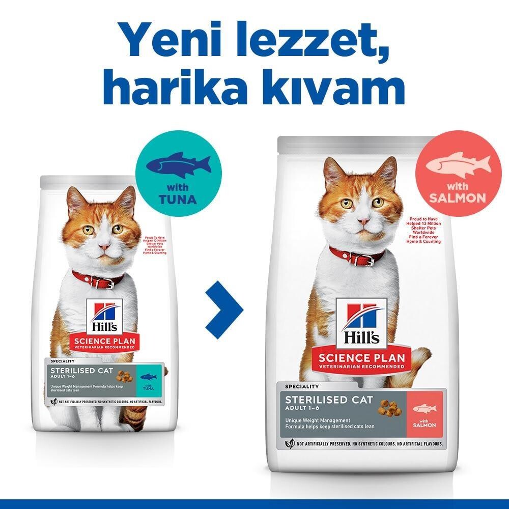 Hill's Science Plan Kısırlaştırılmış Yetişkin Somonlu Kedi Maması 1.5 KG  | SRC: Barcode: 052742071527