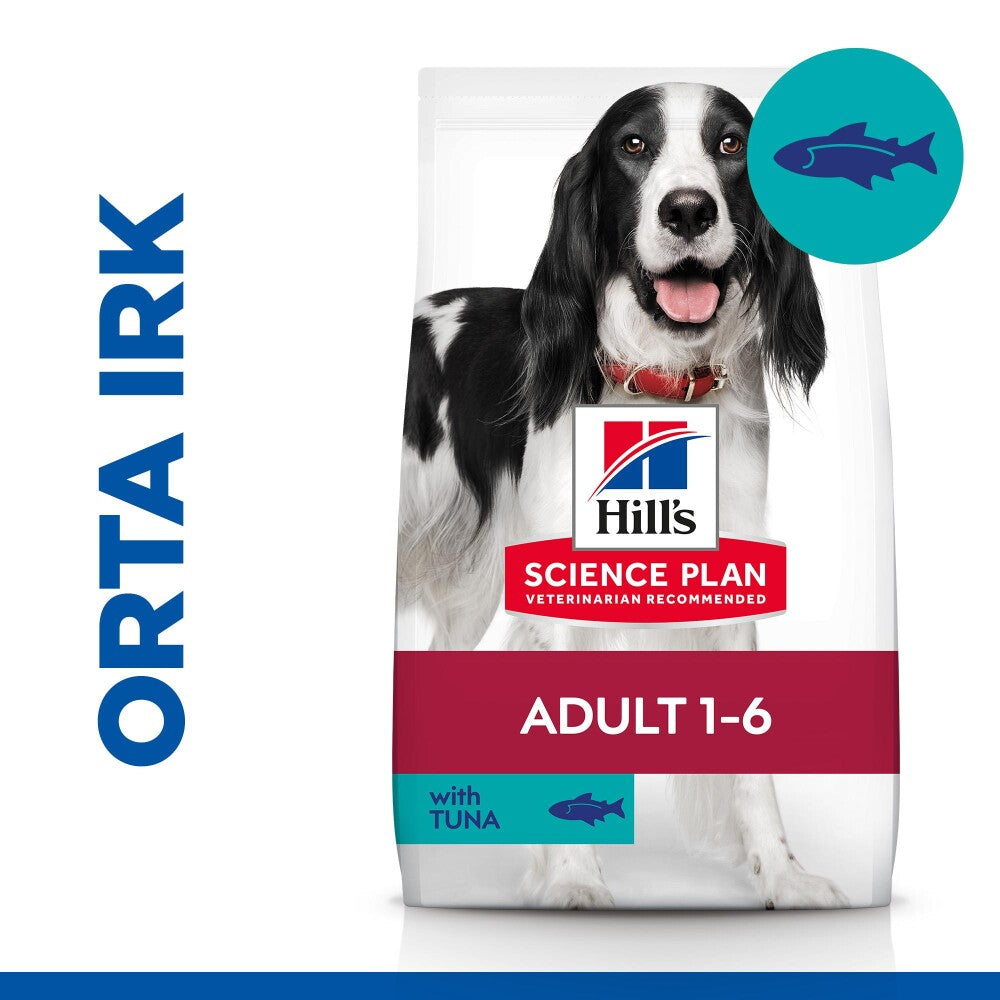 Hill's Science Plan Yetişkin Orta Irk Ton Balıklı & Pirinçli Köpek Maması 10 KG + 2 KG  | SRC: Barcode: 052742926902
