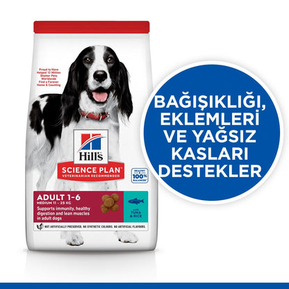 Hill's Science Plan Yetişkin Orta Irk Ton Balıklı & Pirinçli Köpek Maması 10 KG + 2 KG  | SRC: Barcode: 052742926902