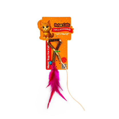 PetzzCats Stick Matatabi ve Çıngırak Sesli Peluş Kedi Oltası Oyuncağı