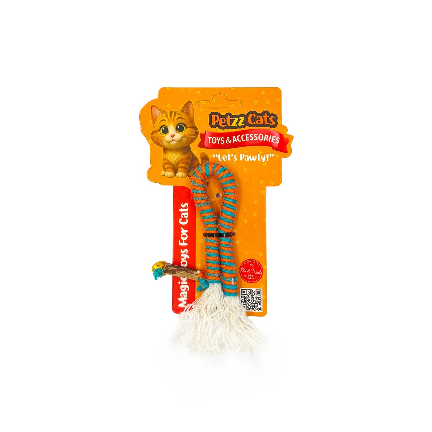 PetzzCats Rope Matatabi ve Çıngırak Sesli Peluş Kedi Oyuncağı