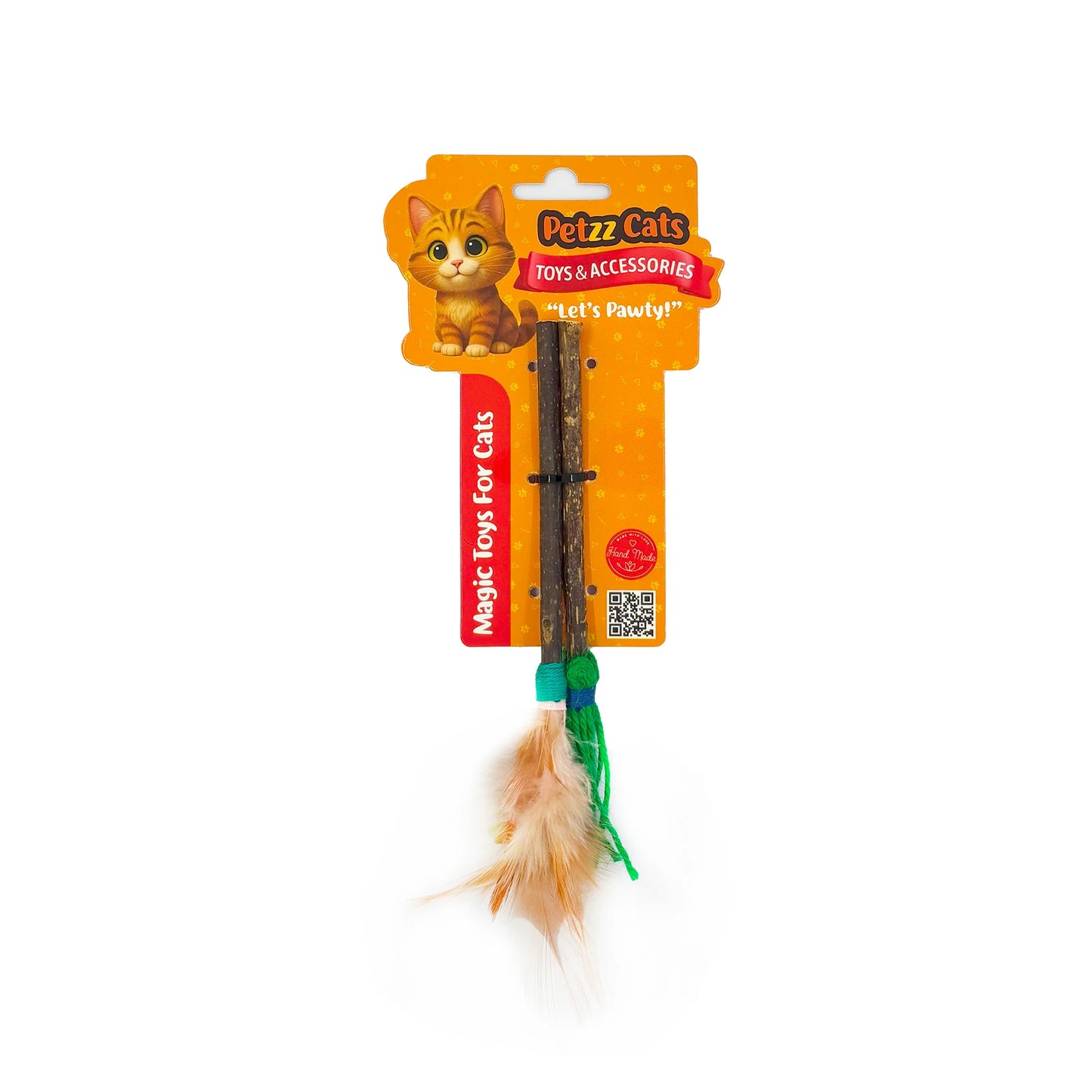 PetzzCats Çubuk&Süpürge Matatabi ve Çıngırak Sesli Peluş Kedi Oyuncağı