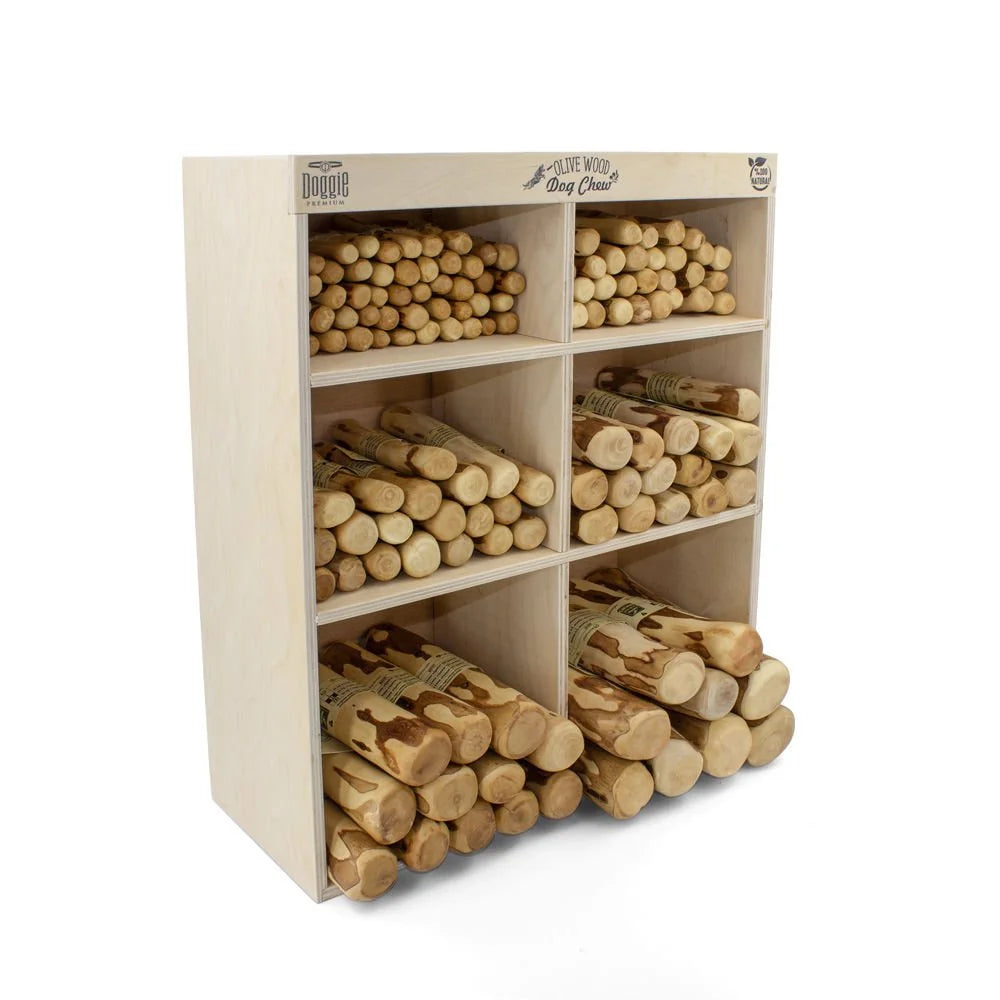 Doggie Doğal Zeytin Ağacı Çiğneme Oyuncağı Standı