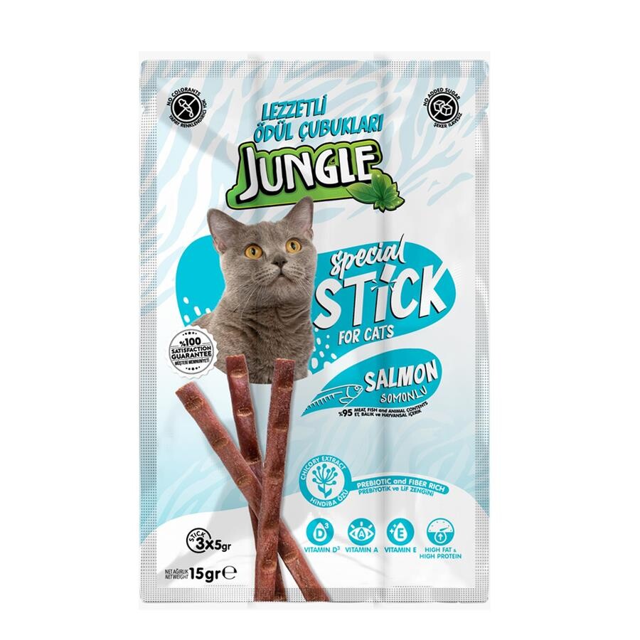 Jungle Kedi Stick Somonlu Kedi Ödül Maması 3 X 5 GR  | SRC: Barcode: 8682631205607