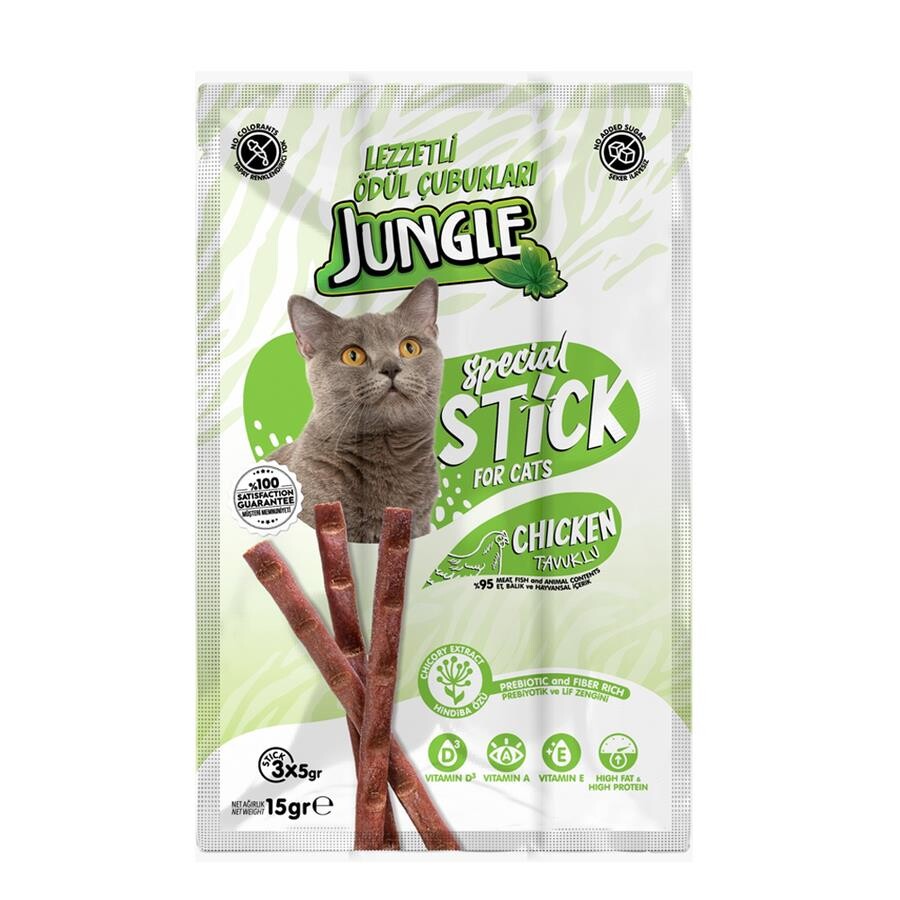 Jungle Kedi Stick Tavuklu Kedi Ödül Maması 3 X 5 GR  | SRC: Barcode: 8682631205591