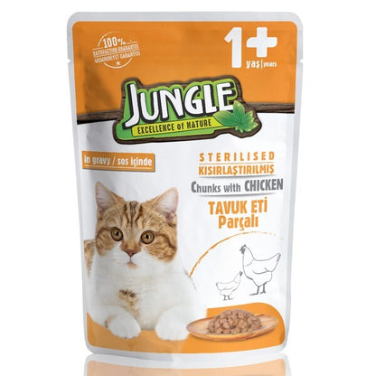 Jungle Pouch Jöleli Tavuklu Kısırlaştırılmış Kedi Konservesi 100 GR  | SRC: Barcode: 8681299600038