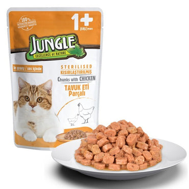 Jungle Pouch Jöleli Tavuklu Kısırlaştırılmış Kedi Konservesi 100 GR  | SRC: Barcode: 8681299600038