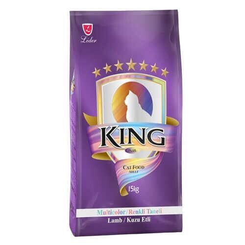 King Multicolor Renkli Taneli Kuzu Etli Yetişkin Kedi Maması 15 KG  | SRC: Barcode: 8698995032520