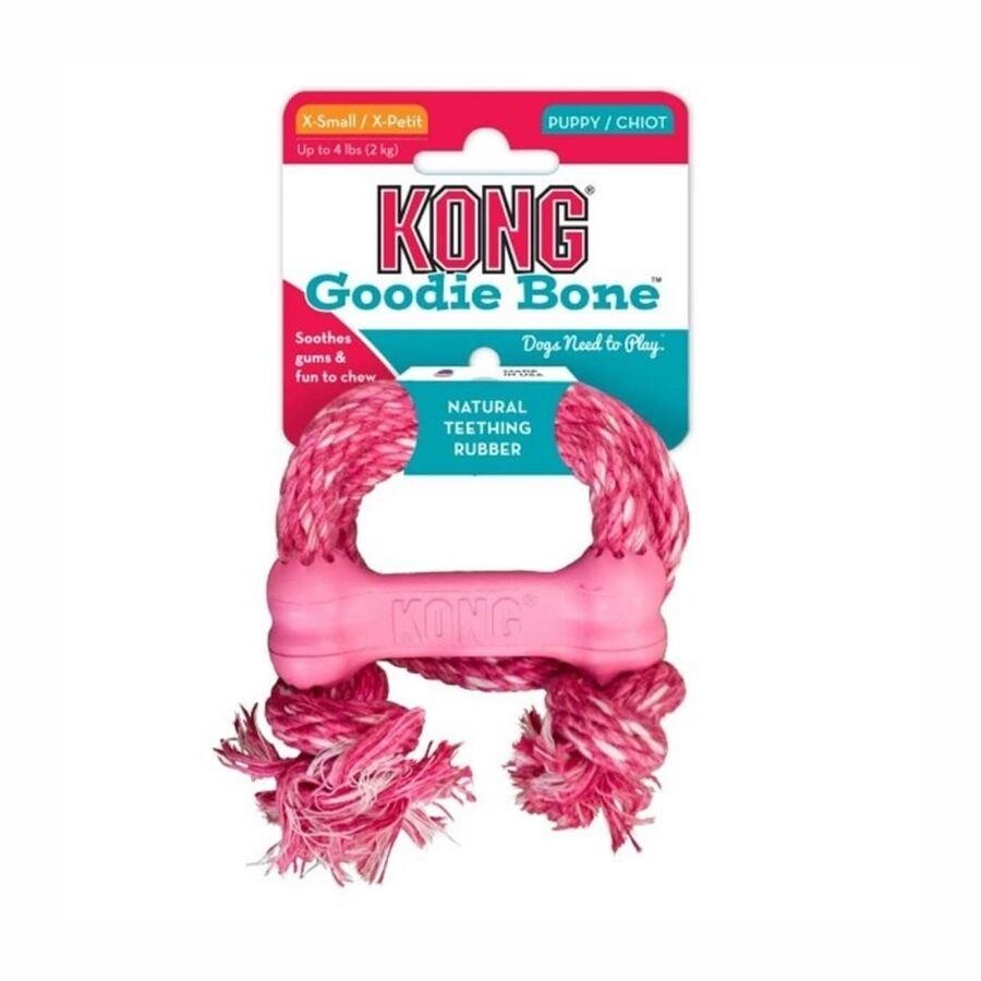 Kong Goodie Bone Kemik Şeklinde Çok Amaçlı İp Sallantılı Yavru Köpek Oyuncağı XS  | SRC: Barcode: 0035585131474