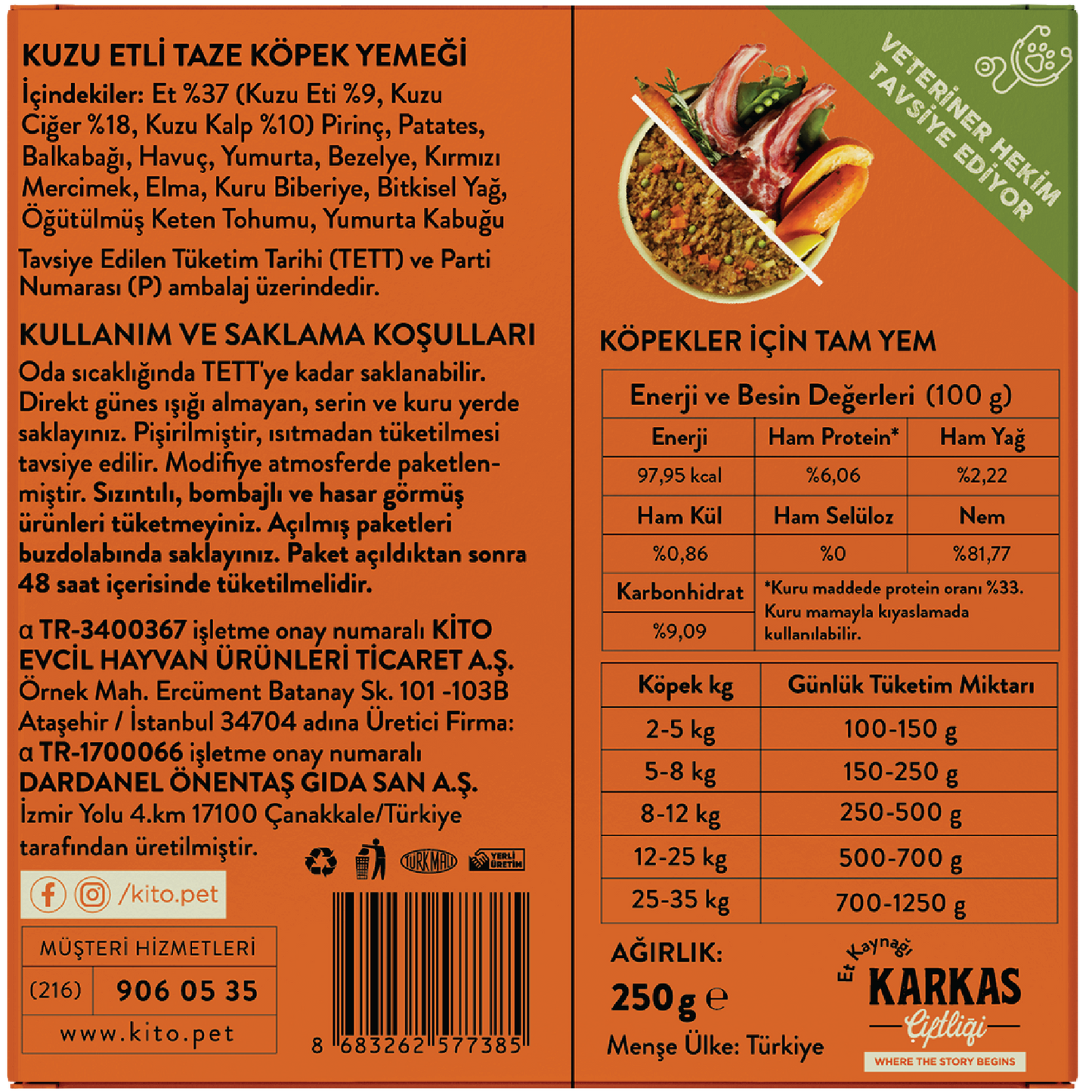 Kuzu Etli Köpek Yemeği